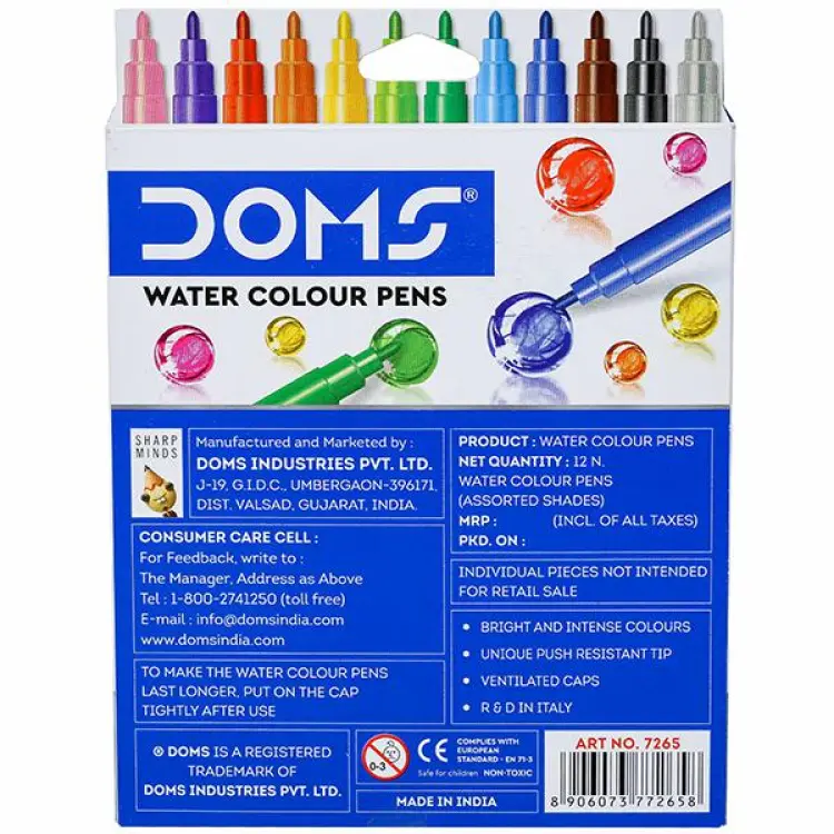 Doms Water Colour Pens Aqua - Image 2